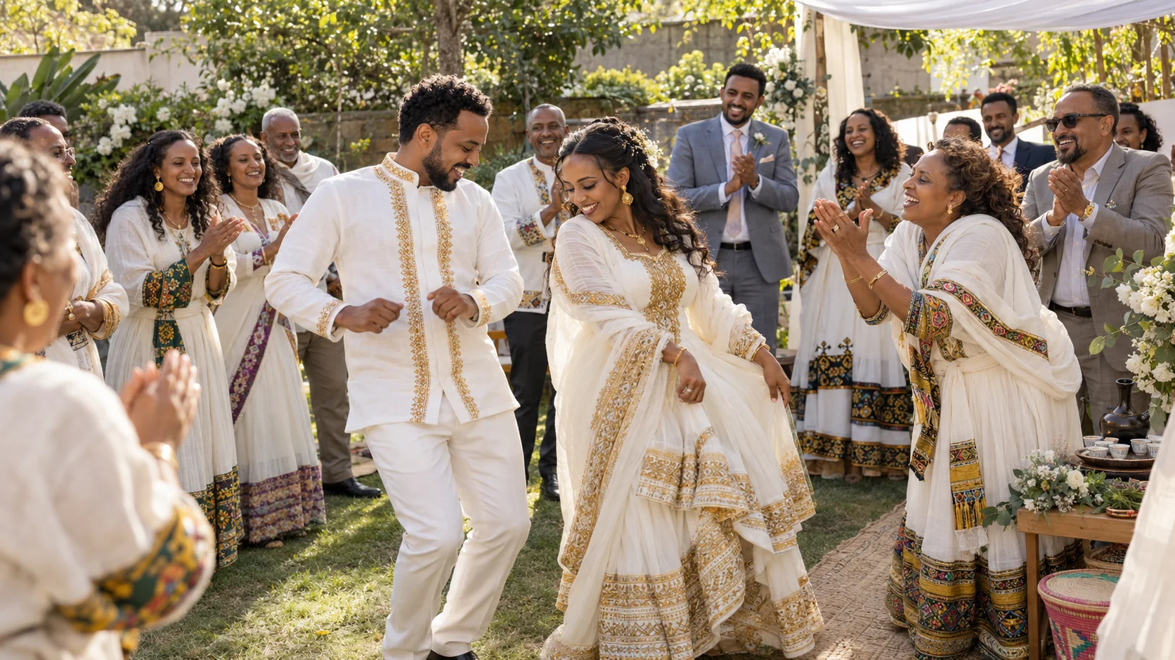 AI-generated concept of an Ethiopian wedding celebration